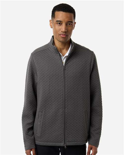 Devon & Jones DG740 Men's Berkley Textured Full-Zip Jacket - Graphite - model front