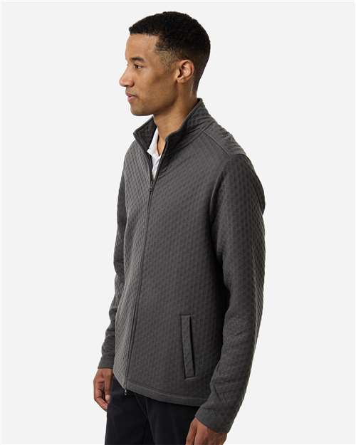 Devon & Jones DG740 Men's Berkley Textured Full-Zip Jacket - Graphite - model side