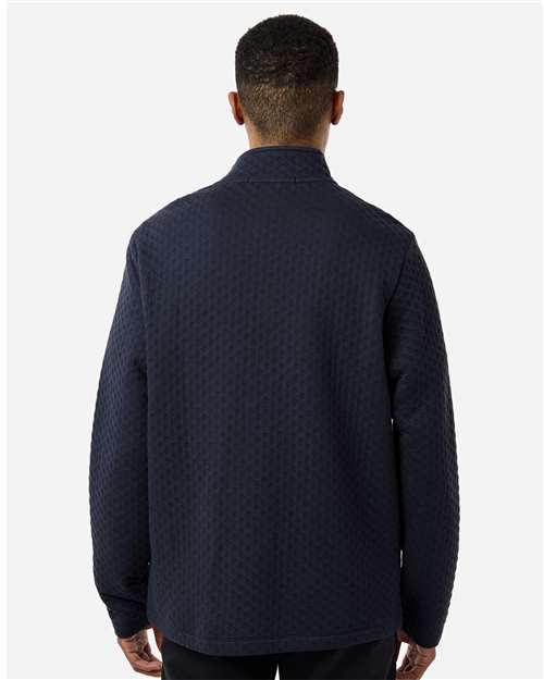 Devon & Jones DG740 Men's Berkley Textured Full-Zip Jacket - Navy - model back