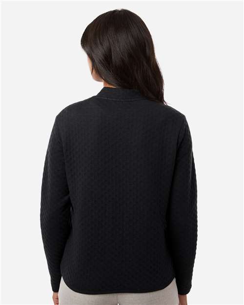 Devon & Jones DG740W Women's Berkeley Textured Full-Zip Jacket - Black - model back