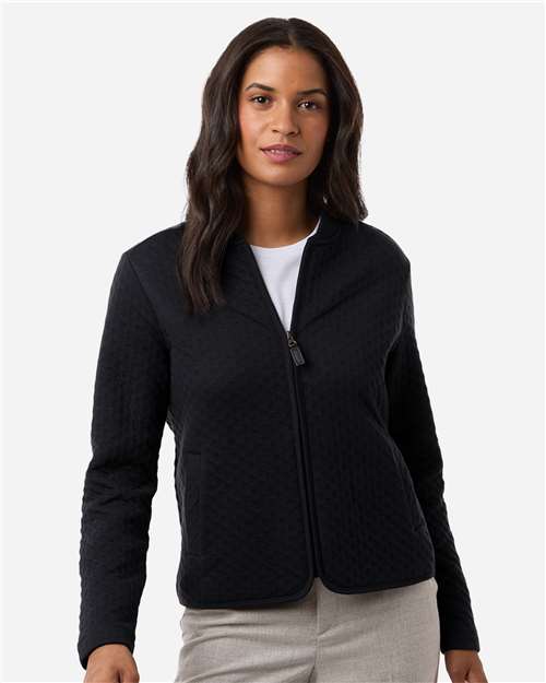Devon & Jones DG740W Women's Berkeley Textured Full-Zip Jacket - Black - model front