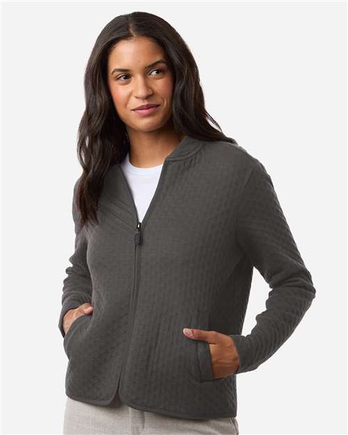 Devon & Jones DG740W Women's Berkeley Textured Full-Zip Jacket - Graphite - model front