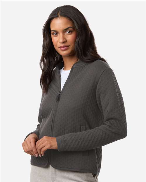 Devon & Jones DG740W Women's Berkeley Textured Full-Zip Jacket - Graphite - model side