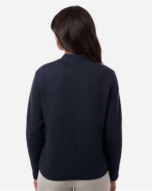 Devon & Jones DG740W Women's Berkeley Textured Full-Zip Jacket - Navy - model back