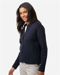 Devon & Jones DG740W Women's Berkeley Textured Full-Zip Jacket - Navy - model side
