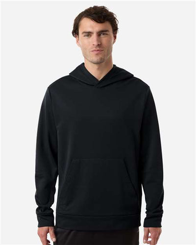 Team 365 TT400 Unisex Squad Hooded Tech Fleece Pullover - Black - model front