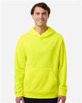 Team 365 TT400 Unisex Squad Hooded Tech Fleece Pullover - Safety Yellow - model front