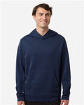 Team 365 TT400 Unisex Squad Hooded Tech Fleece Pullover - Sport Dark Navy - model front