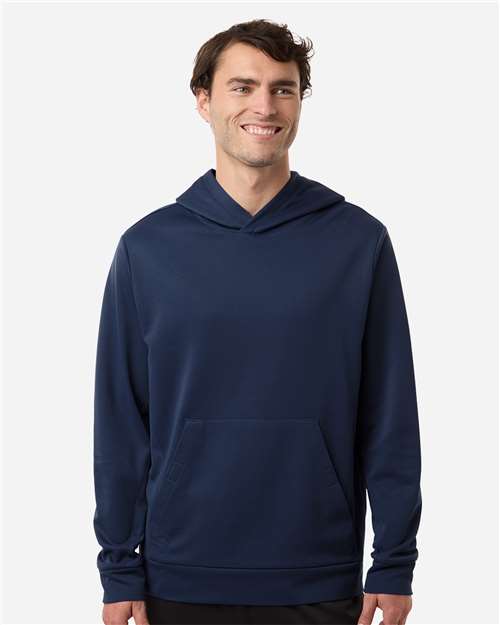 Team 365 TT400 Unisex Squad Hooded Tech Fleece Pullover - Sport Dark Navy - model front