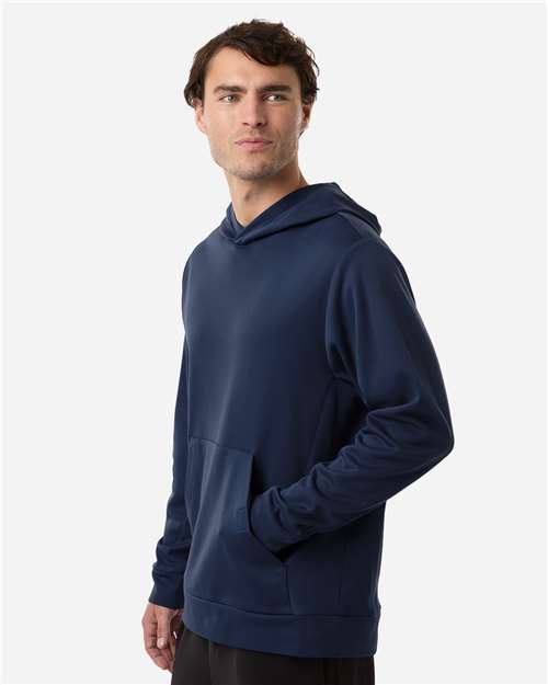 Team 365 TT400 Unisex Squad Hooded Tech Fleece Pullover - Sport Dark Navy - model side