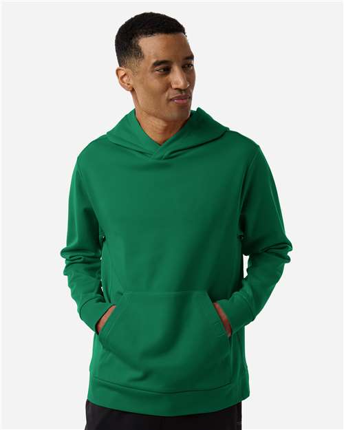 Team 365 TT400 Unisex Squad Hooded Tech Fleece Pullover - Sport Forest - model front