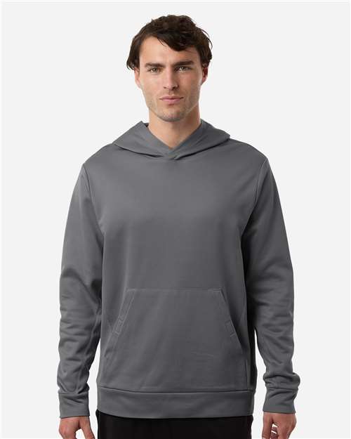 Team 365 TT400 Unisex Squad Hooded Tech Fleece Pullover - Sport Graphite - model front