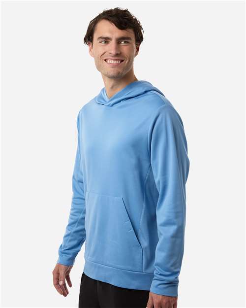 Team 365 TT400 Unisex Squad Hooded Tech Fleece Pullover - Sport Light Blue - model side