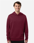 Team 365 TT400 Unisex Squad Hooded Tech Fleece Pullover - Sport Maroon - model front