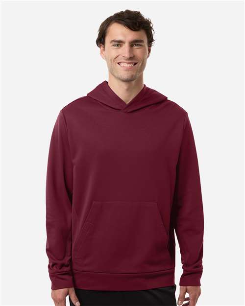 Team 365 TT400 Unisex Squad Hooded Tech Fleece Pullover - Sport Maroon - model front