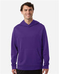 Team 365 TT400 Unisex Squad Hooded Tech Fleece Pullover - Sport Purple - model front