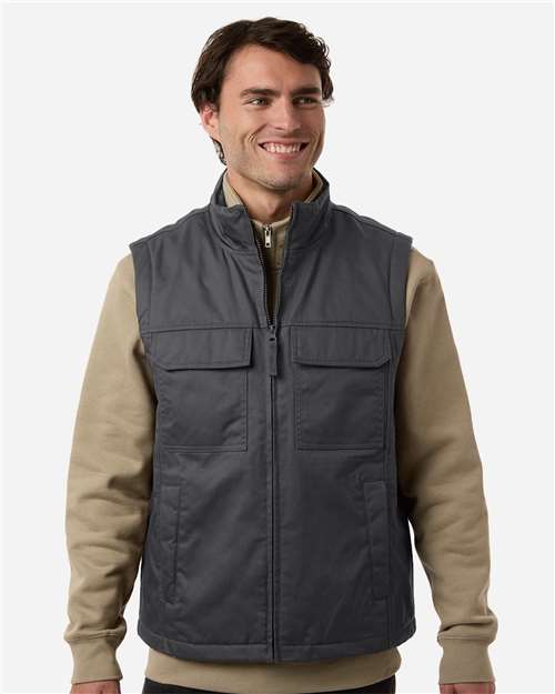Harriton M723 Unisex ClimaBloc Station Vest - Dark Charcoal - model front