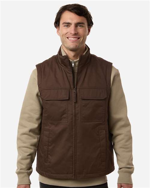 Harriton M723 Unisex ClimaBloc Station Vest - Dark Mocha - model front