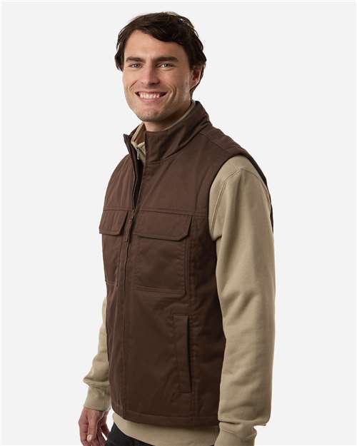 Harriton M723 Unisex ClimaBloc Station Vest - Dark Mocha - model side