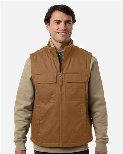 Harriton M723 Unisex ClimaBloc Station Vest - Duck Brown - model front