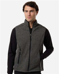 North End NE731 Men's Jasper Jacquard Fleece Vest - Black/ Grey - model front