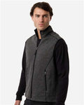 North End NE731 Men's Jasper Jacquard Fleece Vest - Black/ Grey - model side