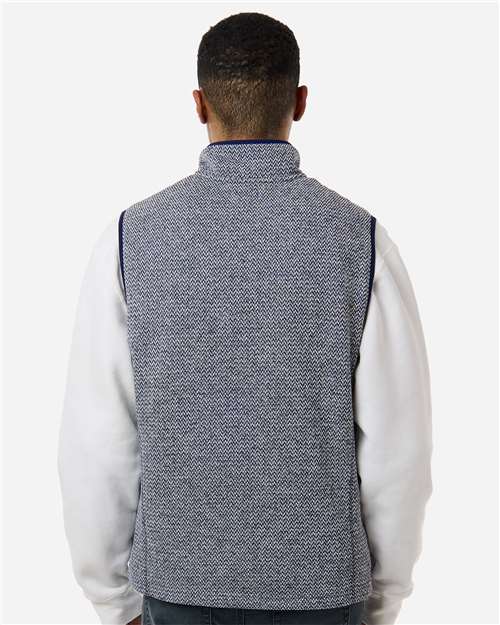 North End NE731 Men's Jasper Jacquard Fleece Vest - Classic Navy/ White - model back