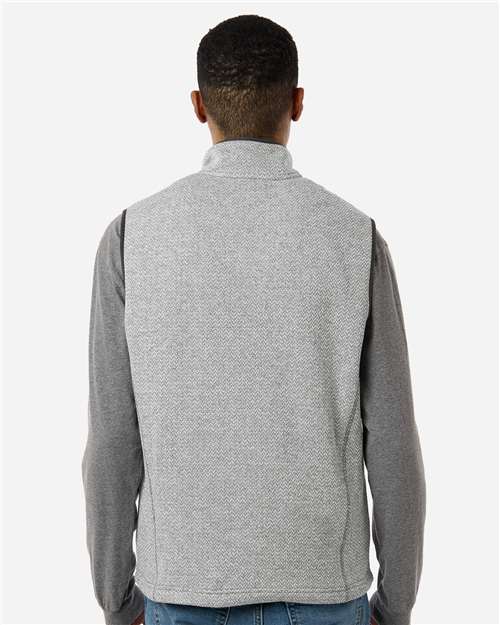 North End NE731 Men's Jasper Jacquard Fleece Vest - Grey/ White - model back