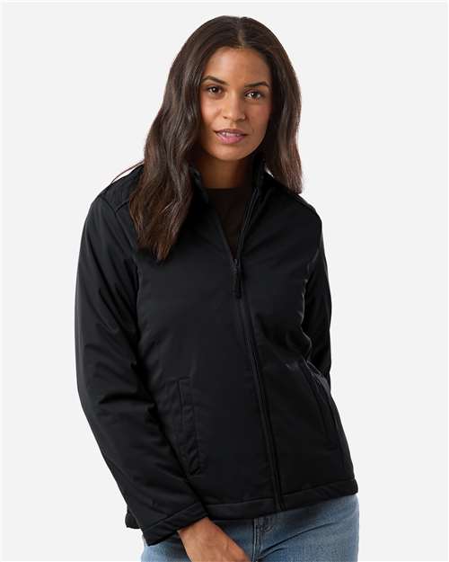 Harriton M781W Women's Guardian Insulated Utility Jacket - Black - model front