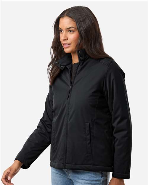 Harriton M781W Women's Guardian Insulated Utility Jacket - Black - model side