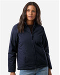 Harriton M781W Women's Guardian Insulated Utility Jacket - Dark Navy - model front