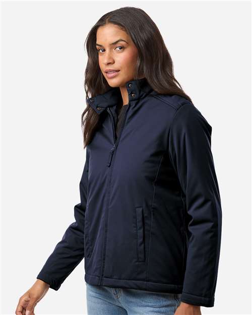 Harriton M781W Women's Guardian Insulated Utility Jacket - Dark Navy - model side