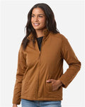 Harriton M781W Women's Guardian Insulated Utility Jacket - Duck Brown - model front