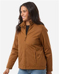 Harriton M781W Women's Guardian Insulated Utility Jacket - Duck Brown - model side