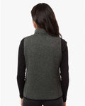 North End NE731W Women's Jasper Jacquard Fleece Vest - Black/ Grey - model back
