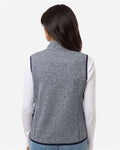 North End NE731W Women's Jasper Jacquard Fleece Vest - Classic Navy/ White - model back