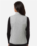 North End NE731W Women's Jasper Jacquard Fleece Vest - Grey/ White - model back