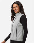 North End NE731W Women's Jasper Jacquard Fleece Vest - Grey/ White - model side