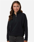 Independent Trading Co. EXP15WPQ Women's Perform Quarter-Zip Pullover - Black - model front