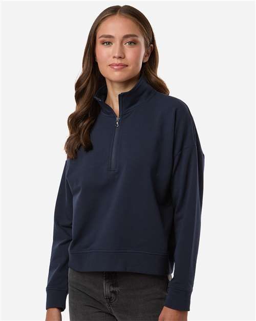 Independent Trading Co. EXP15WPQ Women's Perform Quarter-Zip Pullover - Classic Navy - model front
