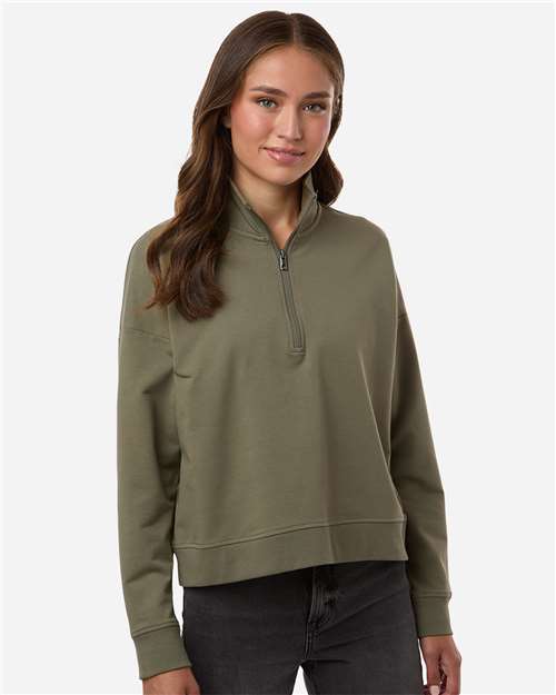 Independent Trading Co. EXP15WPQ Women's Perform Quarter-Zip Pullover - Pine - model front