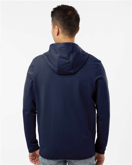 Independent Trading Co. EXP30PZ Unisex Perform Full-Zip Hooded Sweatshirt - Classic Navy - model back