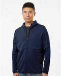 Independent Trading Co. EXP30PZ Unisex Perform Full-Zip Hooded Sweatshirt - Classic Navy - model front