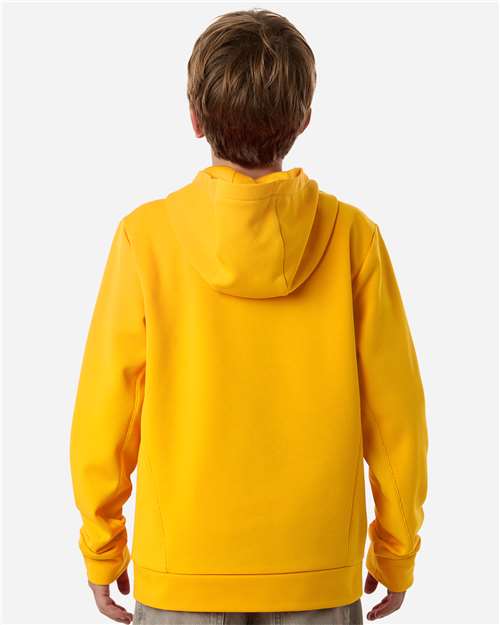 Team 365 TT400Y Youth Squad Hooded Tech Fleece Pullover - Sport Athletic Gold - model back
