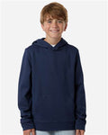 Team 365 TT400Y Youth Squad Hooded Tech Fleece Pullover - Sport Dark Navy - model front