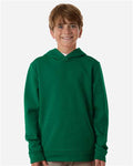 Team 365 TT400Y Youth Squad Hooded Tech Fleece Pullover - Sport Forest - model front