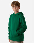 Team 365 TT400Y Youth Squad Hooded Tech Fleece Pullover - Sport Forest - model side
