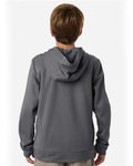 Team 365 TT400Y Youth Squad Hooded Tech Fleece Pullover - Sport Graphite - model back