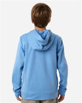 Team 365 TT400Y Youth Squad Hooded Tech Fleece Pullover - Sport Light Blue - model back