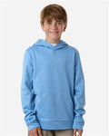 Team 365 TT400Y Youth Squad Hooded Tech Fleece Pullover - Sport Light Blue - model front